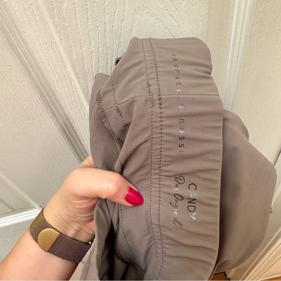 Raffaello Rossi candy 7/8 pants tan brown athletic joggers sweatpants 40 - Picture 3 of 8